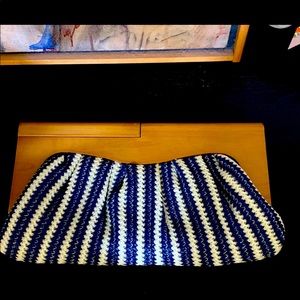 Navy & White Clutch
